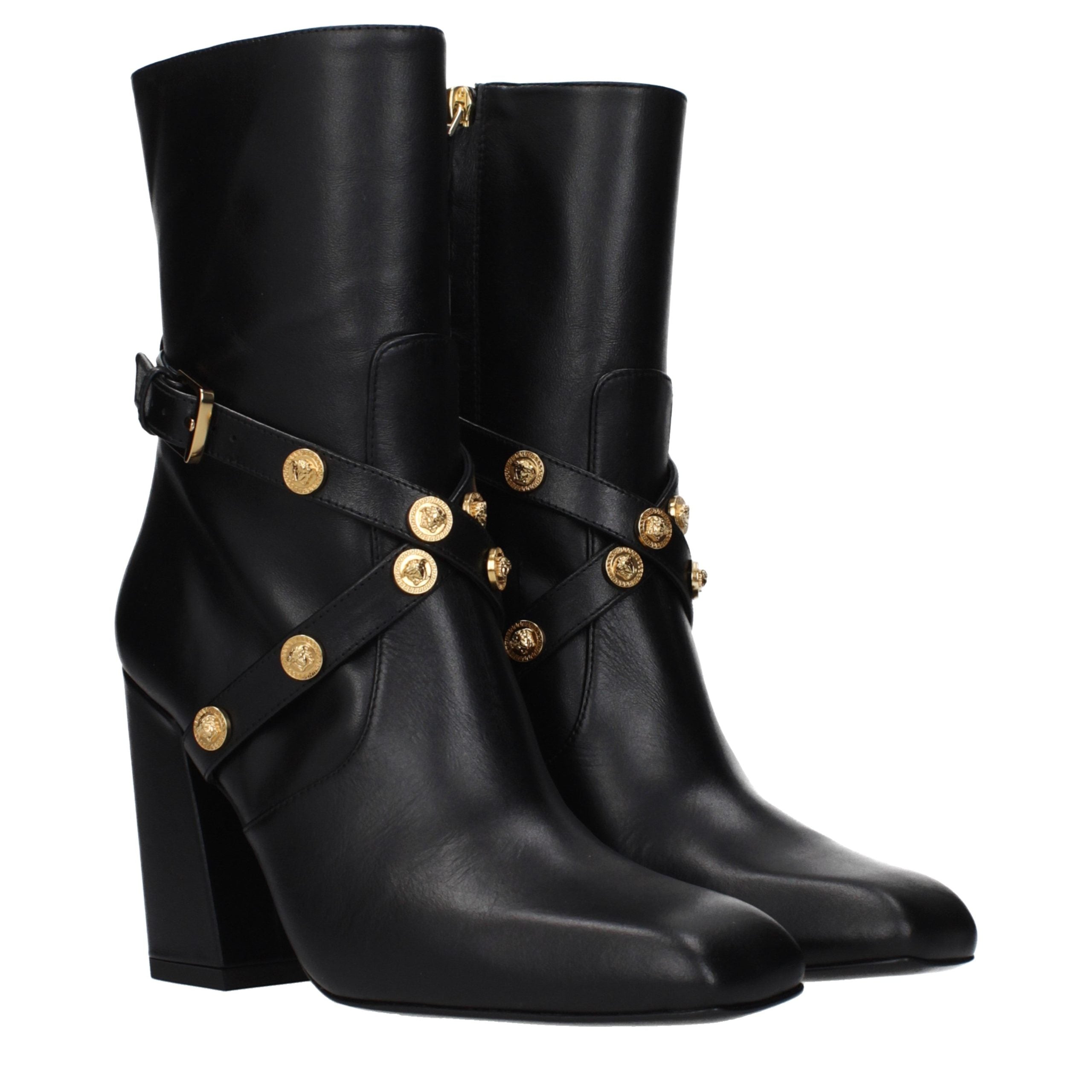 Stivaletti Versace in pelle nera