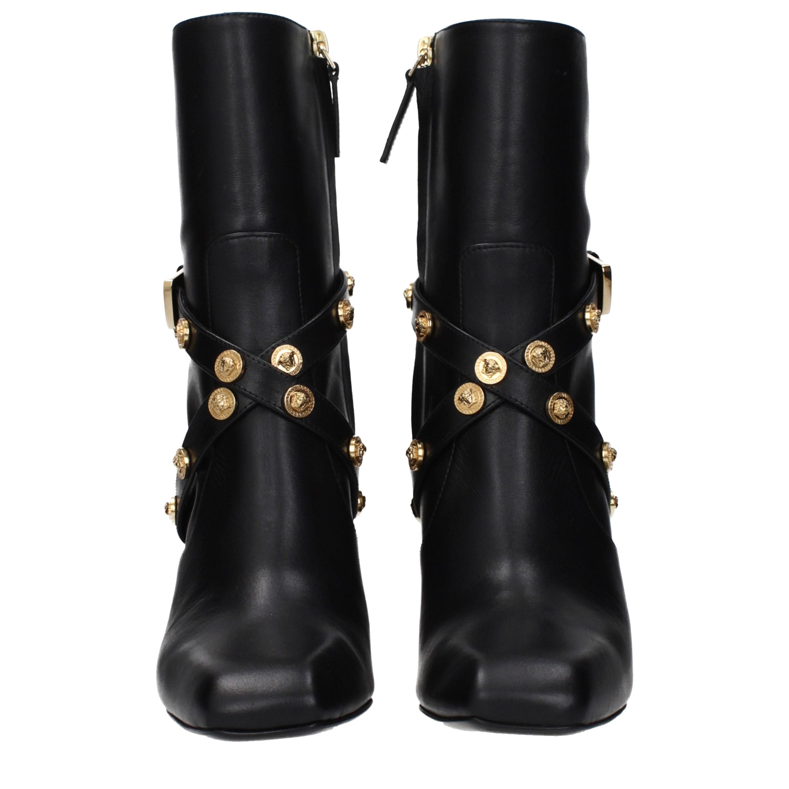 Stivaletti Versace in pelle nera