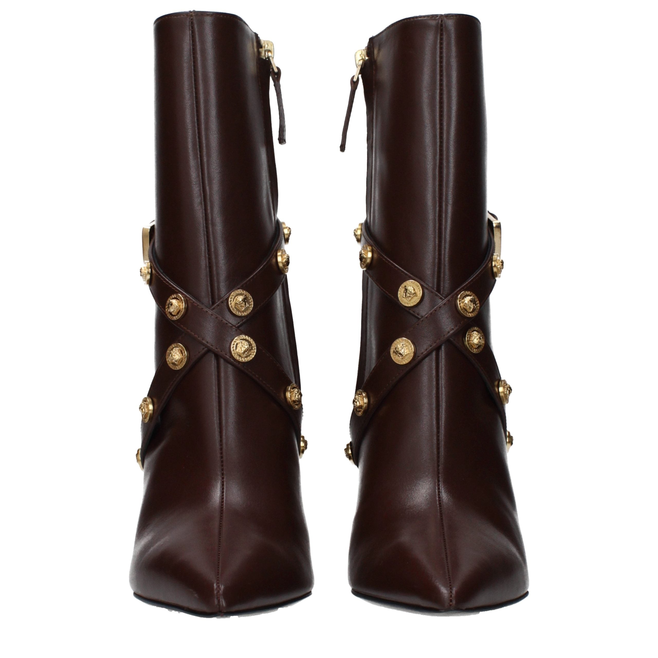 Stivaletti Versace in pelle marrone