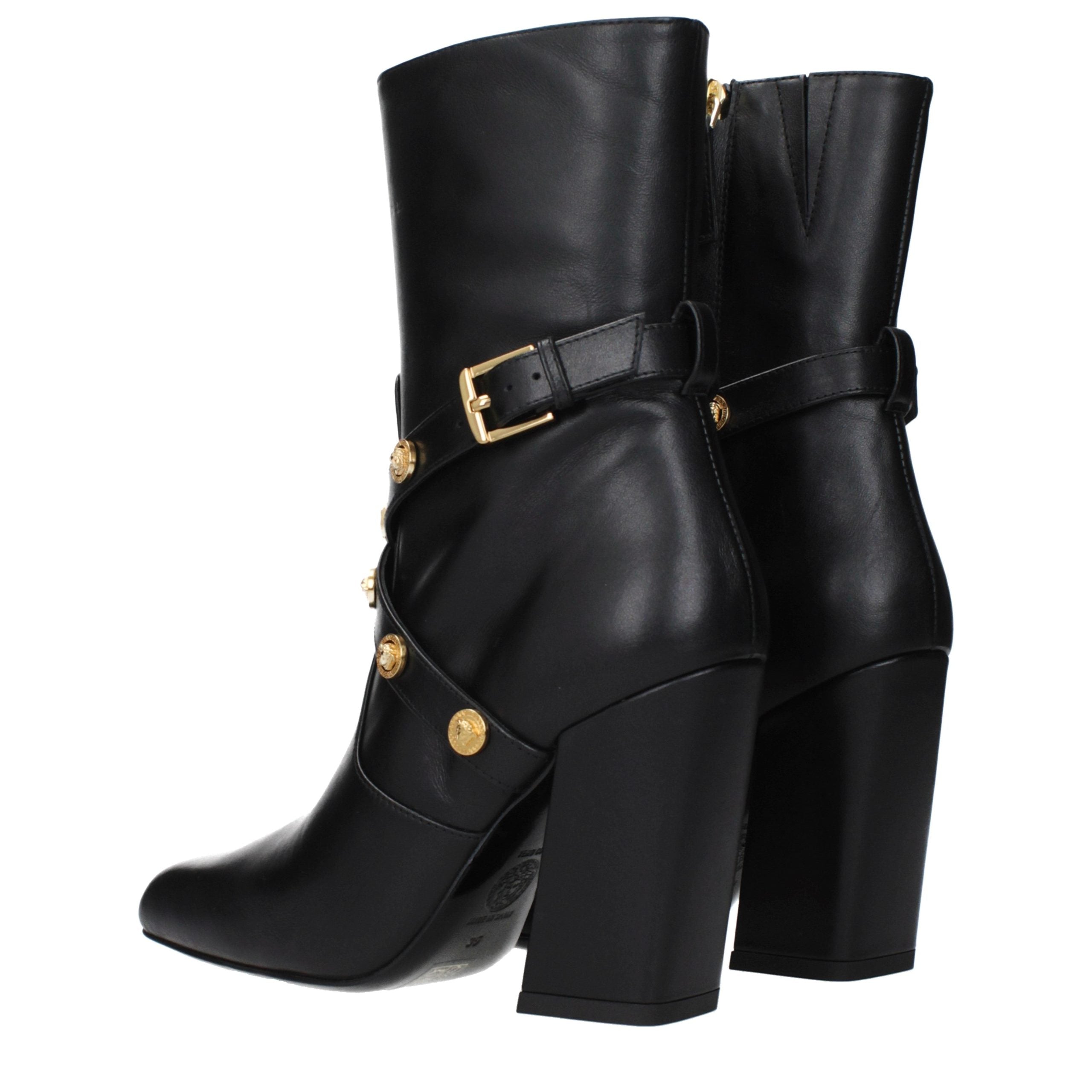 Stivaletti Versace in pelle nera