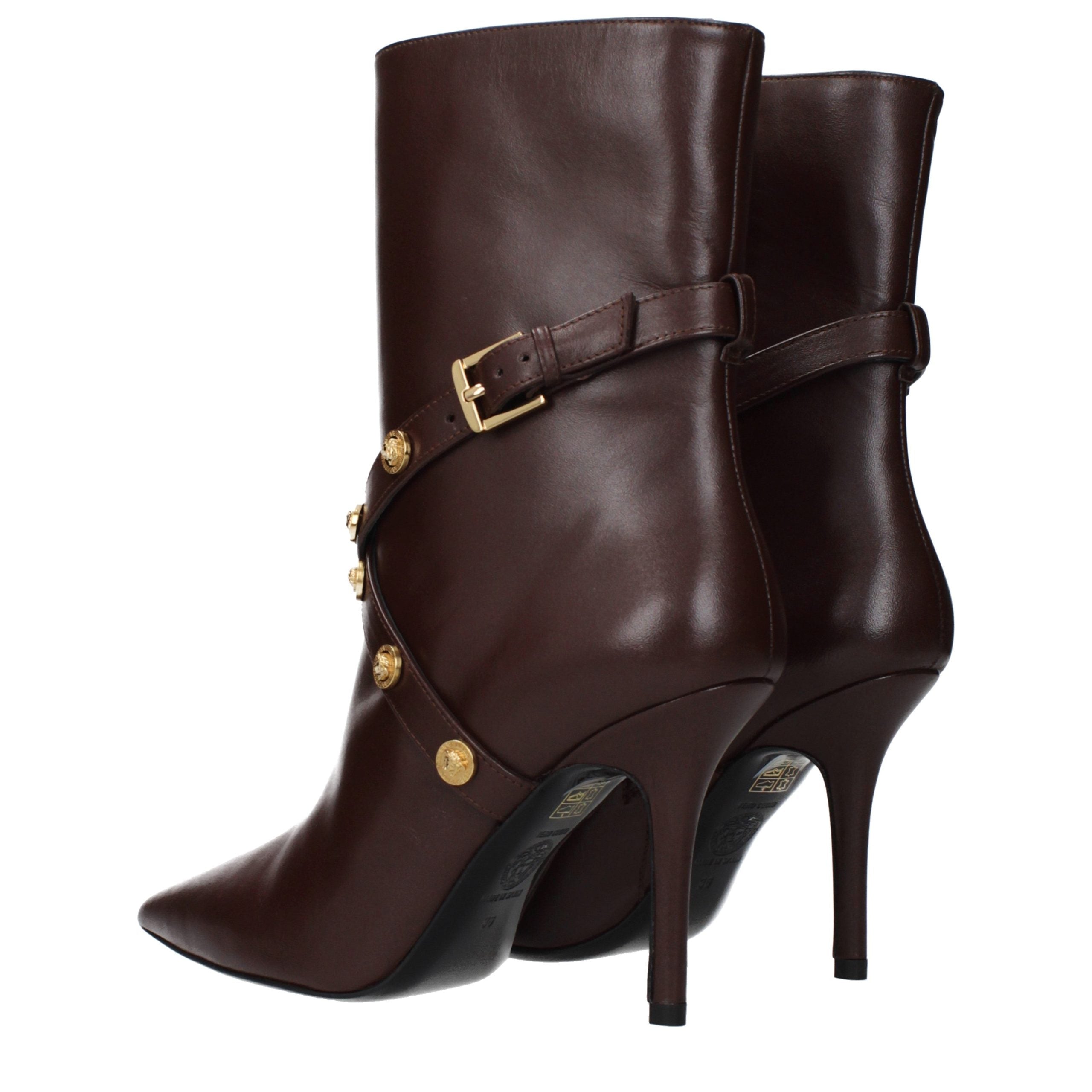 Stivaletti Versace in pelle marrone