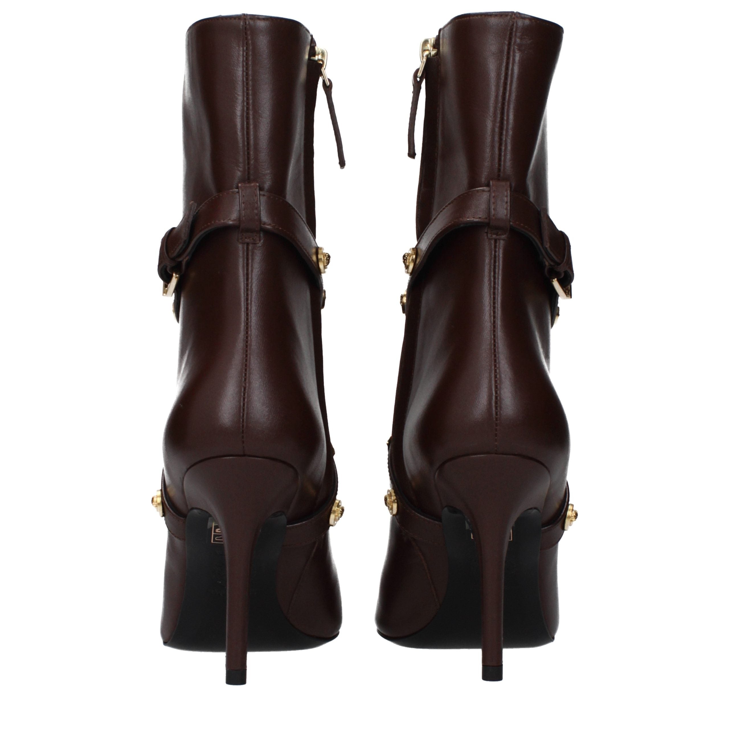 Stivaletti Versace in pelle marrone