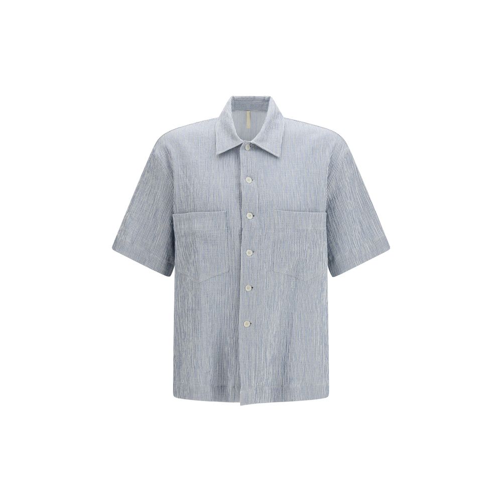 Chemise en coton à motifs tournesols bleus