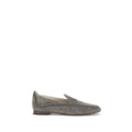 Mocassini slip-on Giorgio Armani in pelle di vitello grigia Bos Taurus