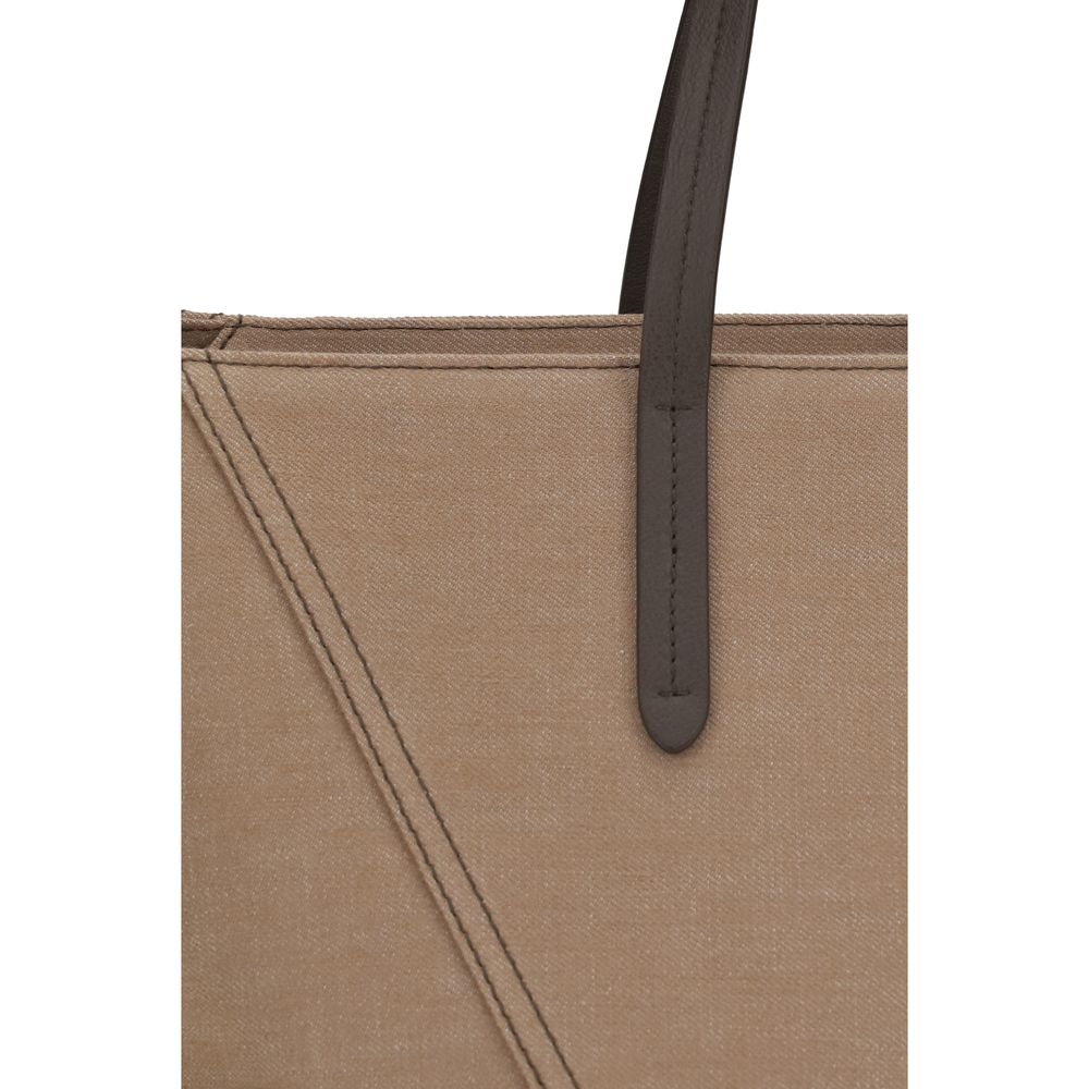 Borsa a tracolla Brunello Cucinelli in cotone beige