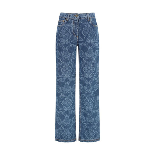 Etro Jeans Svasati in Cotone Blu