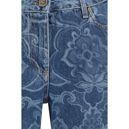 Etro Blue Cotton Flared Jeans