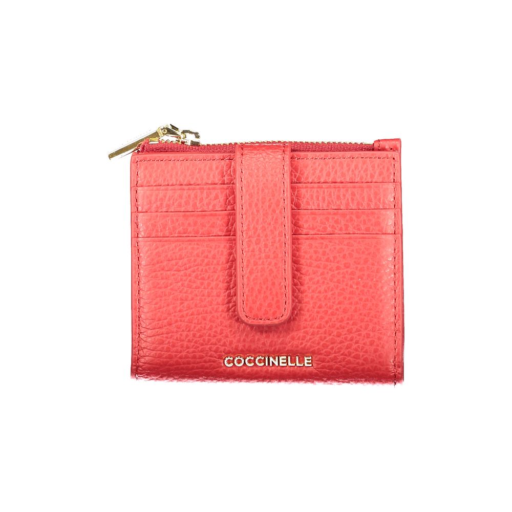 Portefeuille Femme en Cuir Rouge Coccinelle