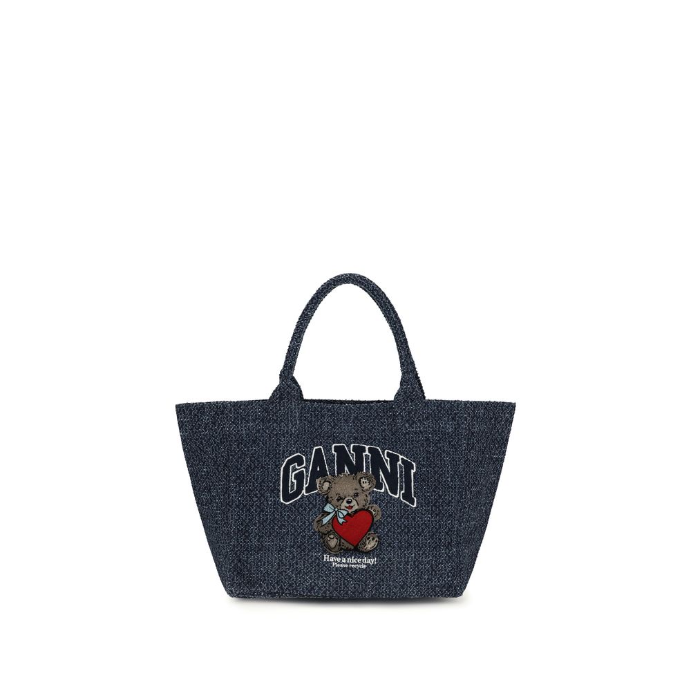 Sac bandoulière Ganni en coton bleu