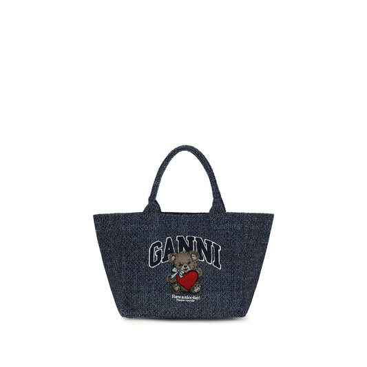 Sac bandoulière Ganni en coton bleu
