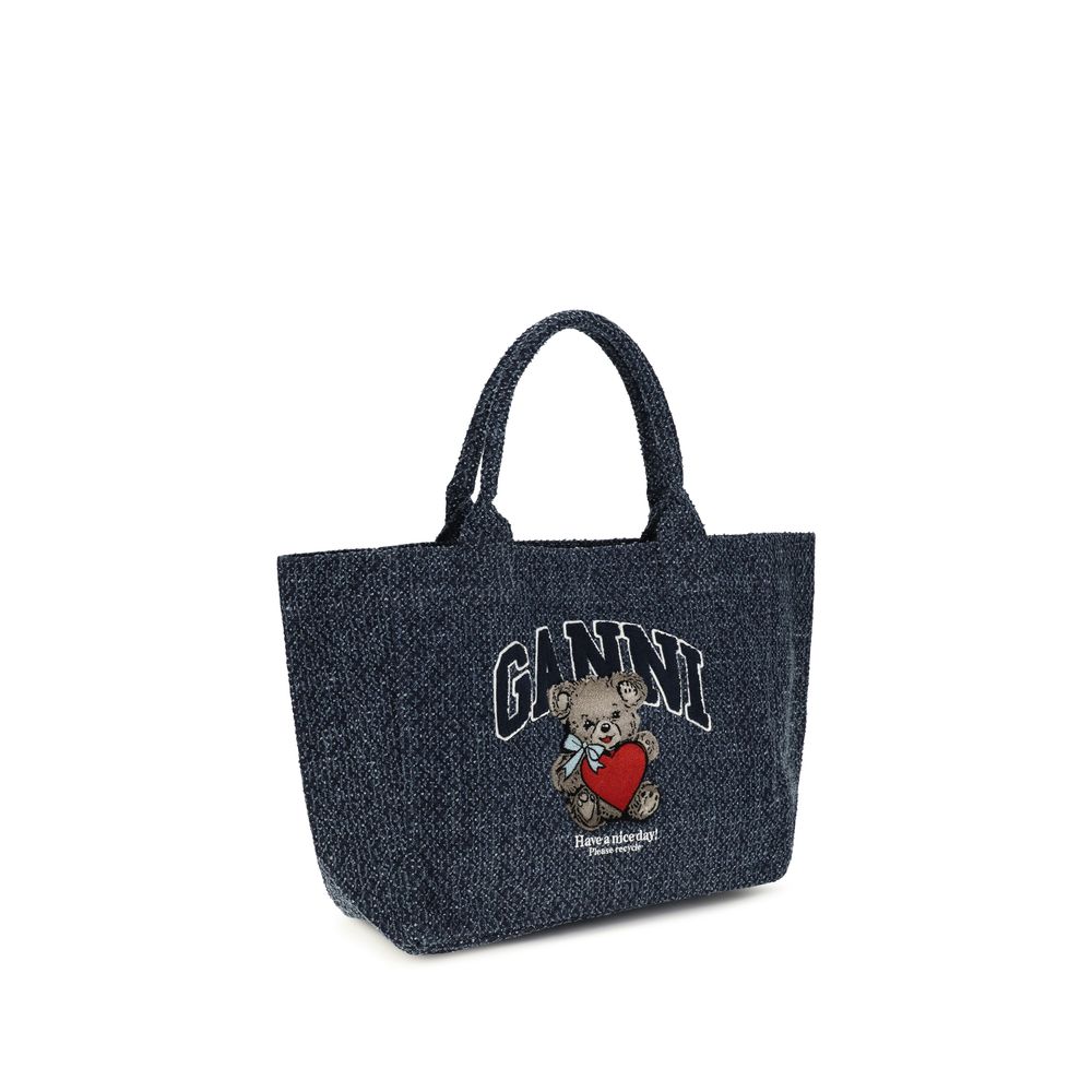 Sac bandoulière Ganni en coton bleu