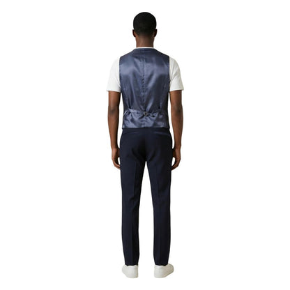 Mulish Blue Polyester Three-Piece Suit