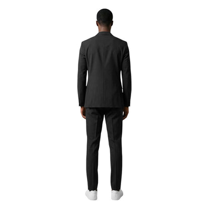 Mulish Black Polyester Three-Piece Suit