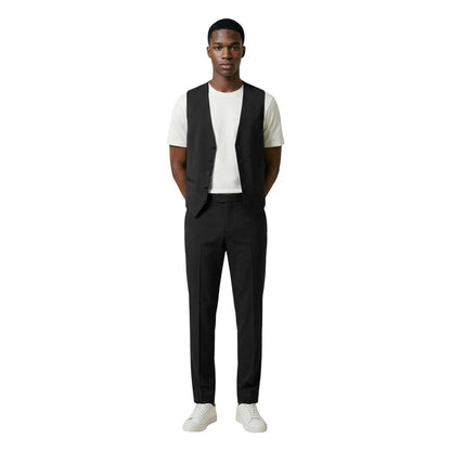 Mulish Black Polyester Three-Piece Suit