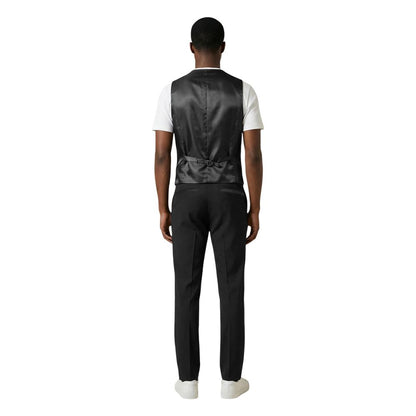 Mulish Black Polyester Three-Piece Suit