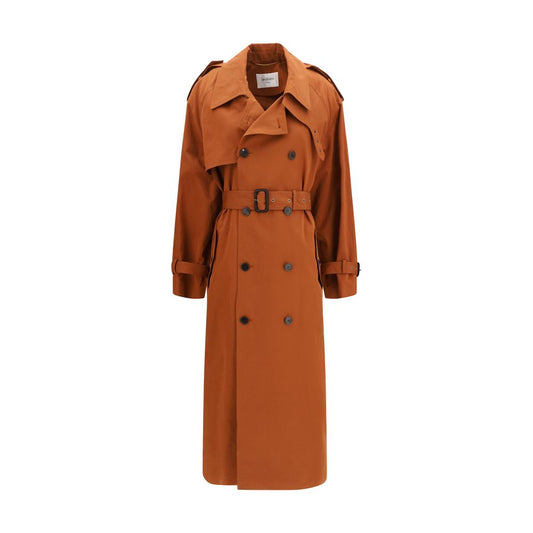 Trench Coat Saint Laurent Marrone in Cotone