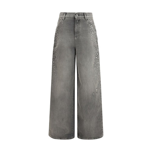 Golden Goose Jeans in denim di cotone grigio