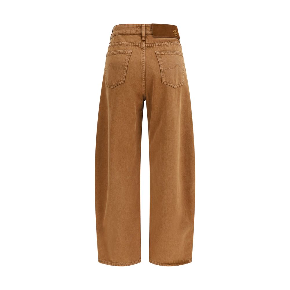 Jacob Cohen Jeans in Cotone Marrone a Vestibilità Rilassata