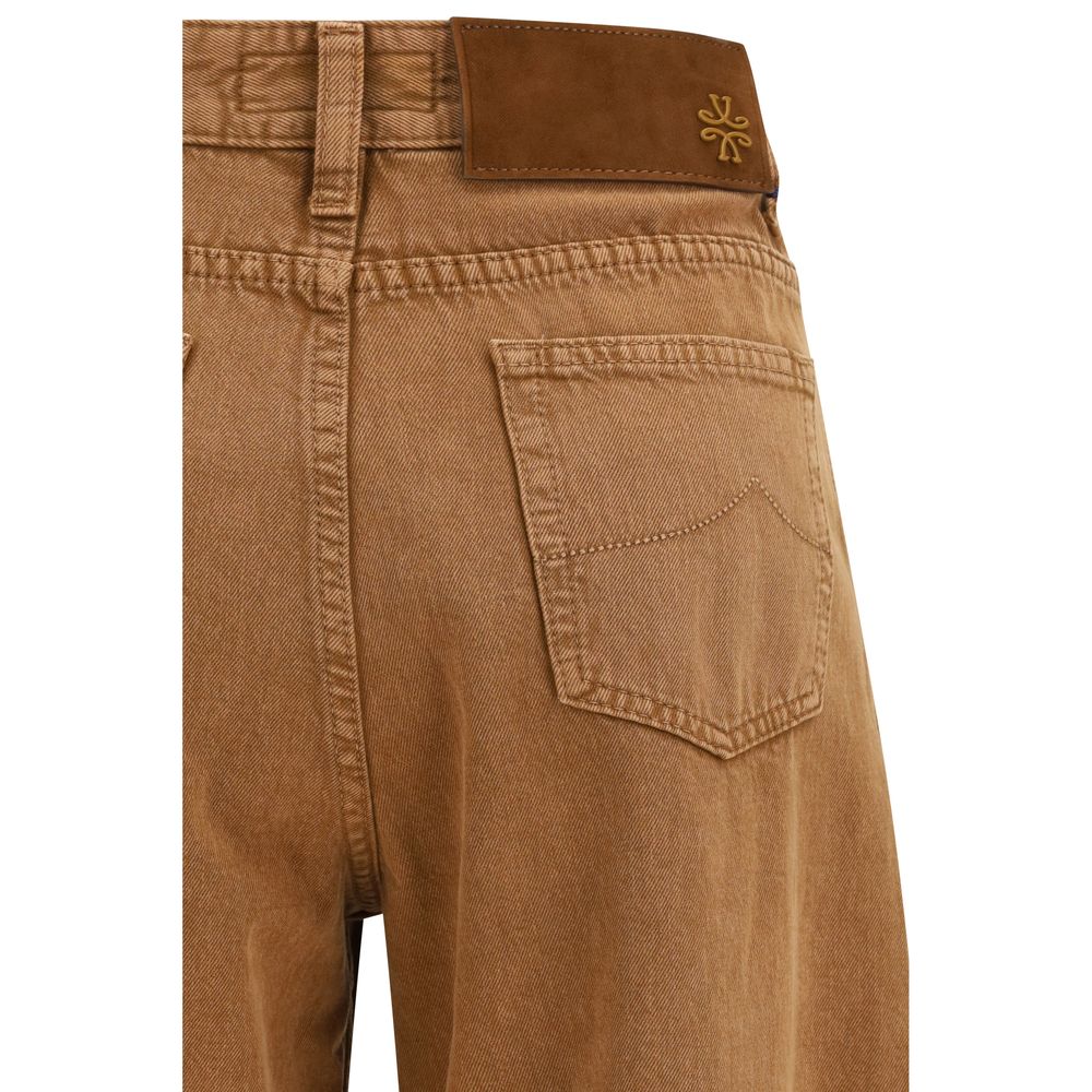 Jacob Cohen Jeans in Cotone Marrone a Vestibilità Rilassata