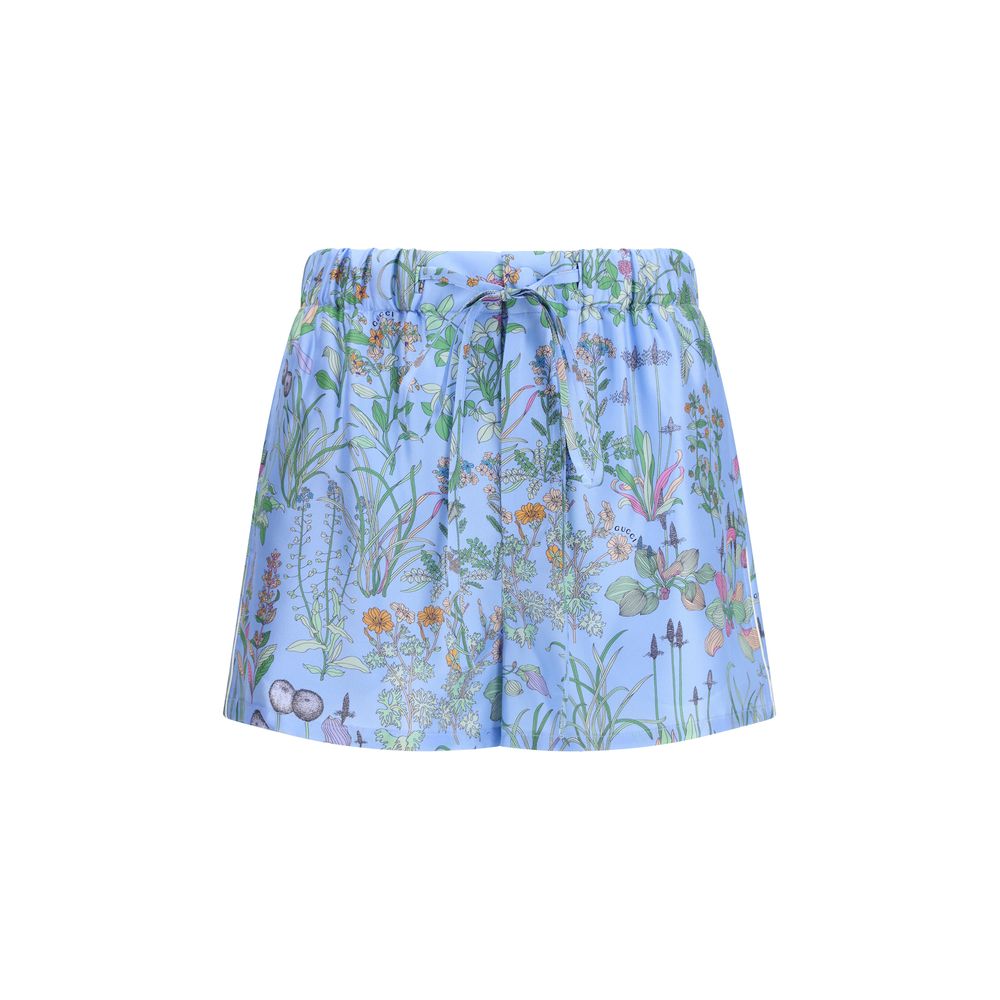 Shorts bermudas en soie bleue Gucci