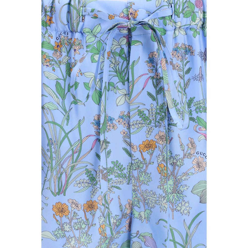 Shorts bermudas en soie bleue Gucci