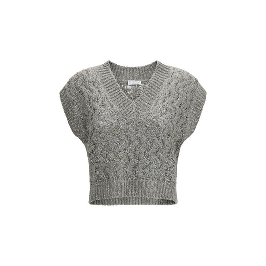 Maglione in seta bicolore Brunello Cucinelli