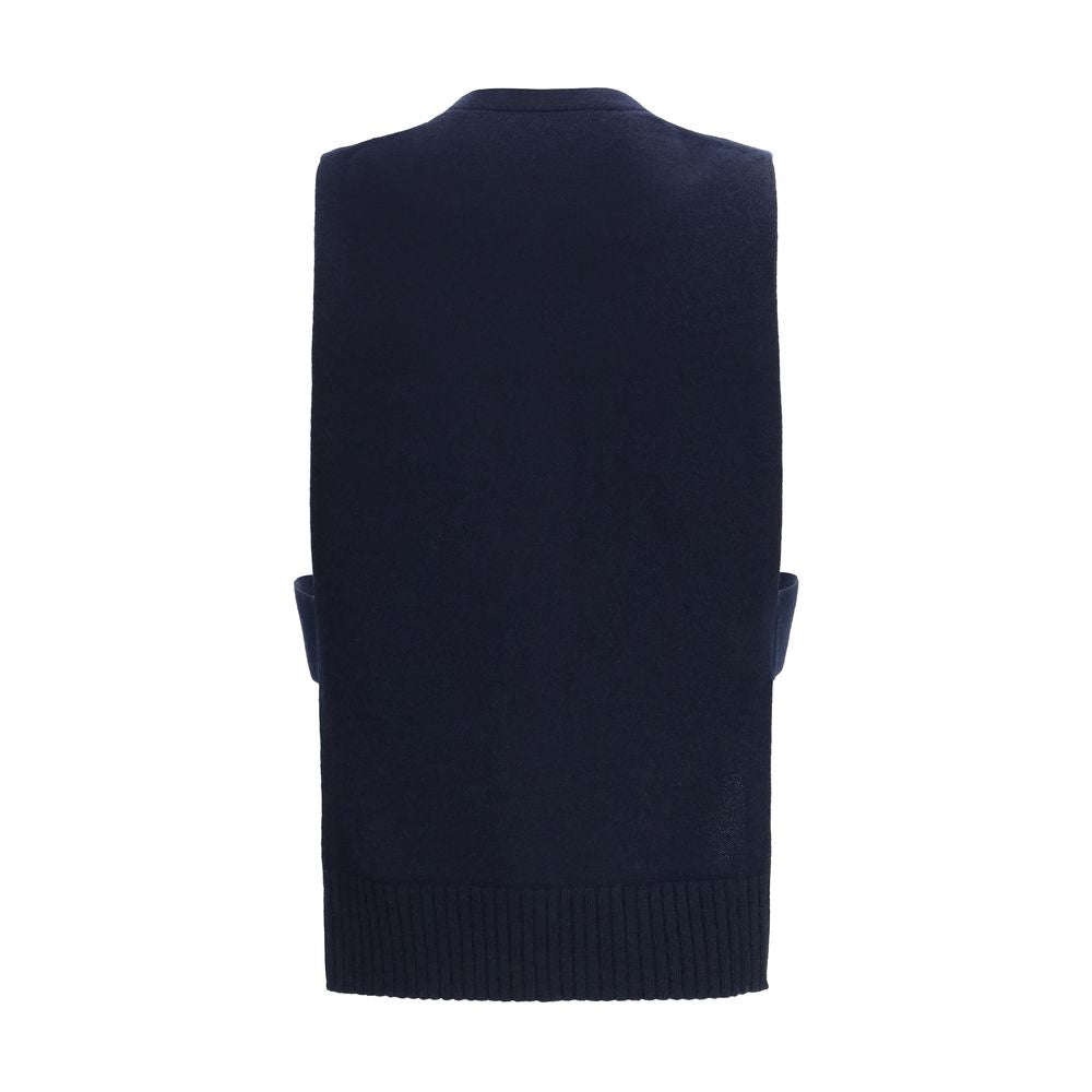 Miu Miu Maglione Senza Maniche in Cashmere Blu