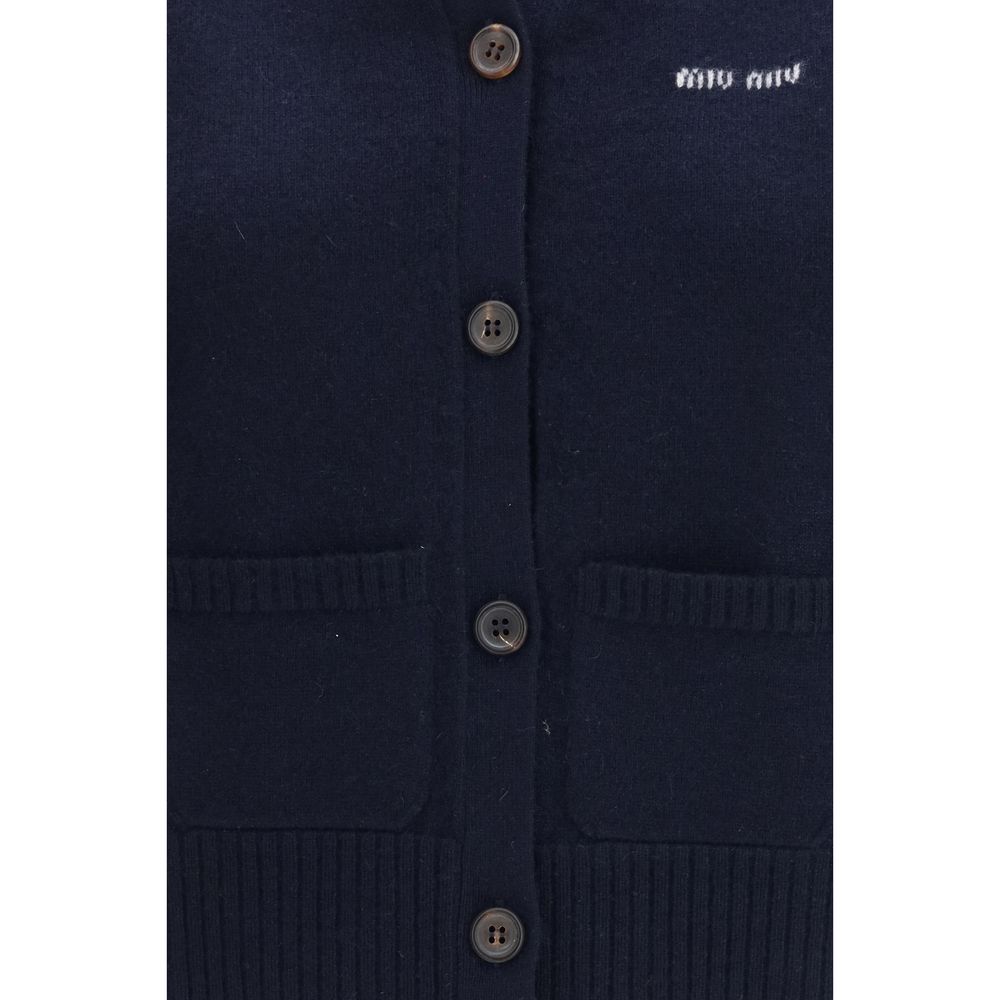 Miu Miu Maglione Senza Maniche in Cashmere Blu