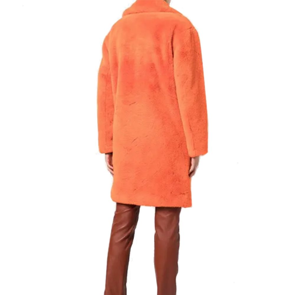 Apparis Orange Faux Fur Coat