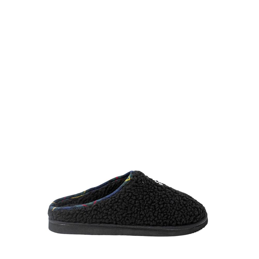 Pantoufles en coton noir Ralph Lauren