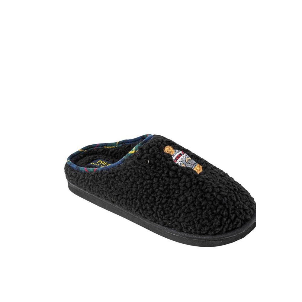 Pantoufles en coton noir Ralph Lauren