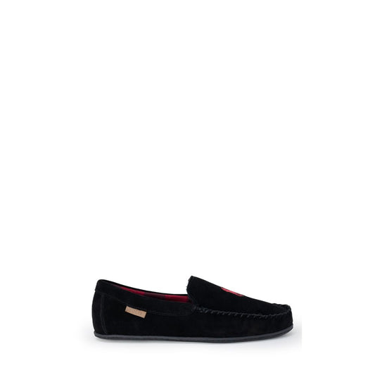 Chaussons Ralph Lauren noirs en fausse fourrure