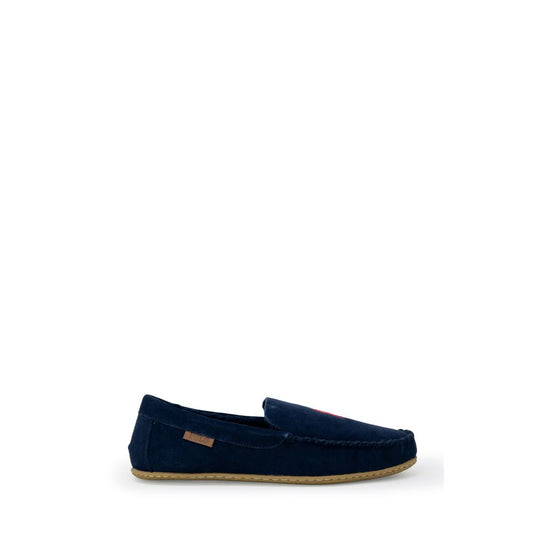 Pantoufles Ralph Lauren bleues en fausse fourrure