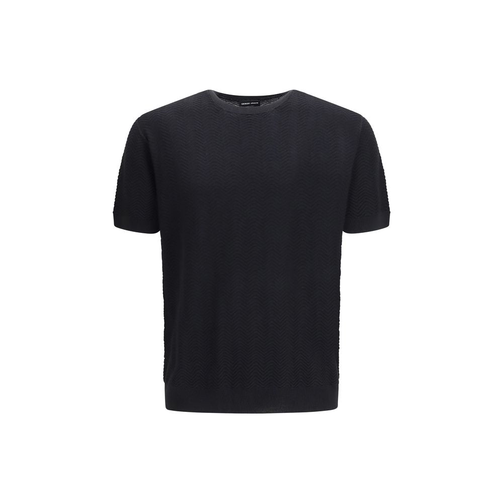 Pull en soie noir Giorgio Armani