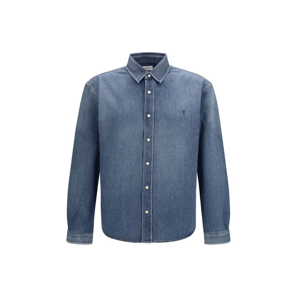 Chemise en jean bleue Saint Laurent
