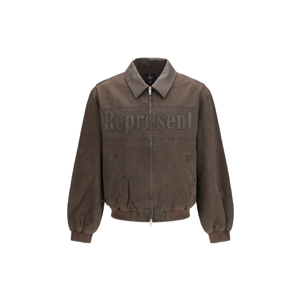 Rappresenta il bomber in cotone marrone