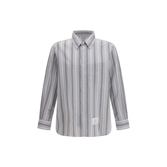 Camicia fantasia in cotone grigio Thom Browne