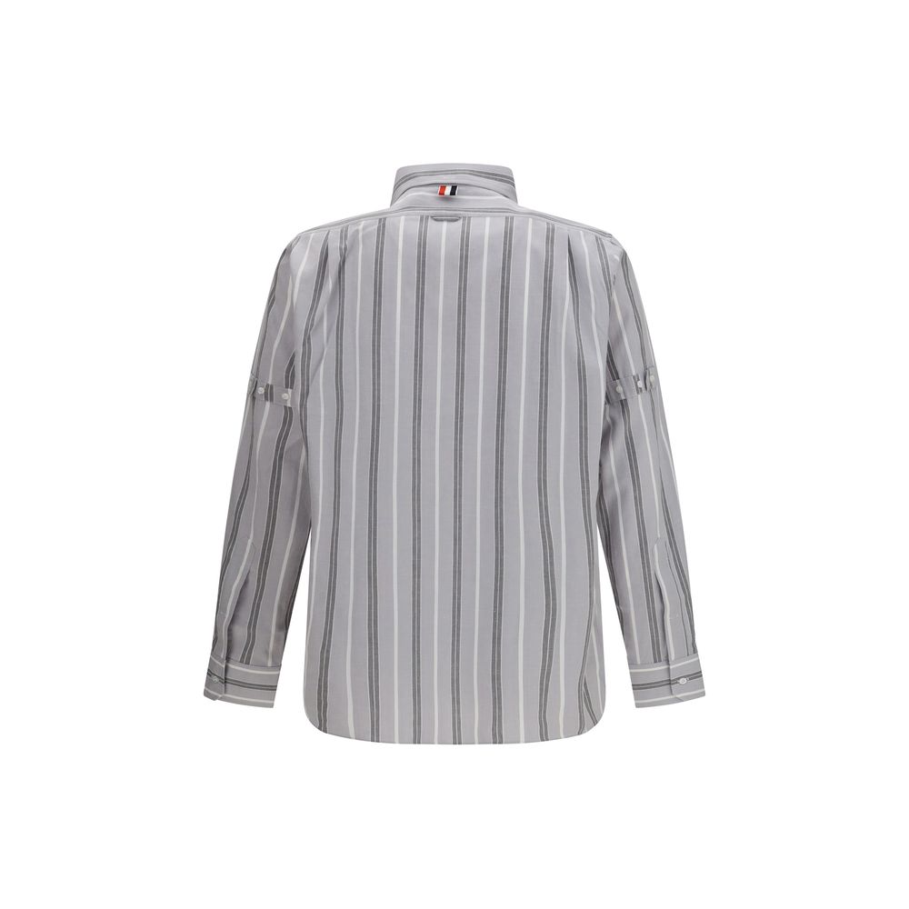 Camicia fantasia in cotone grigio Thom Browne