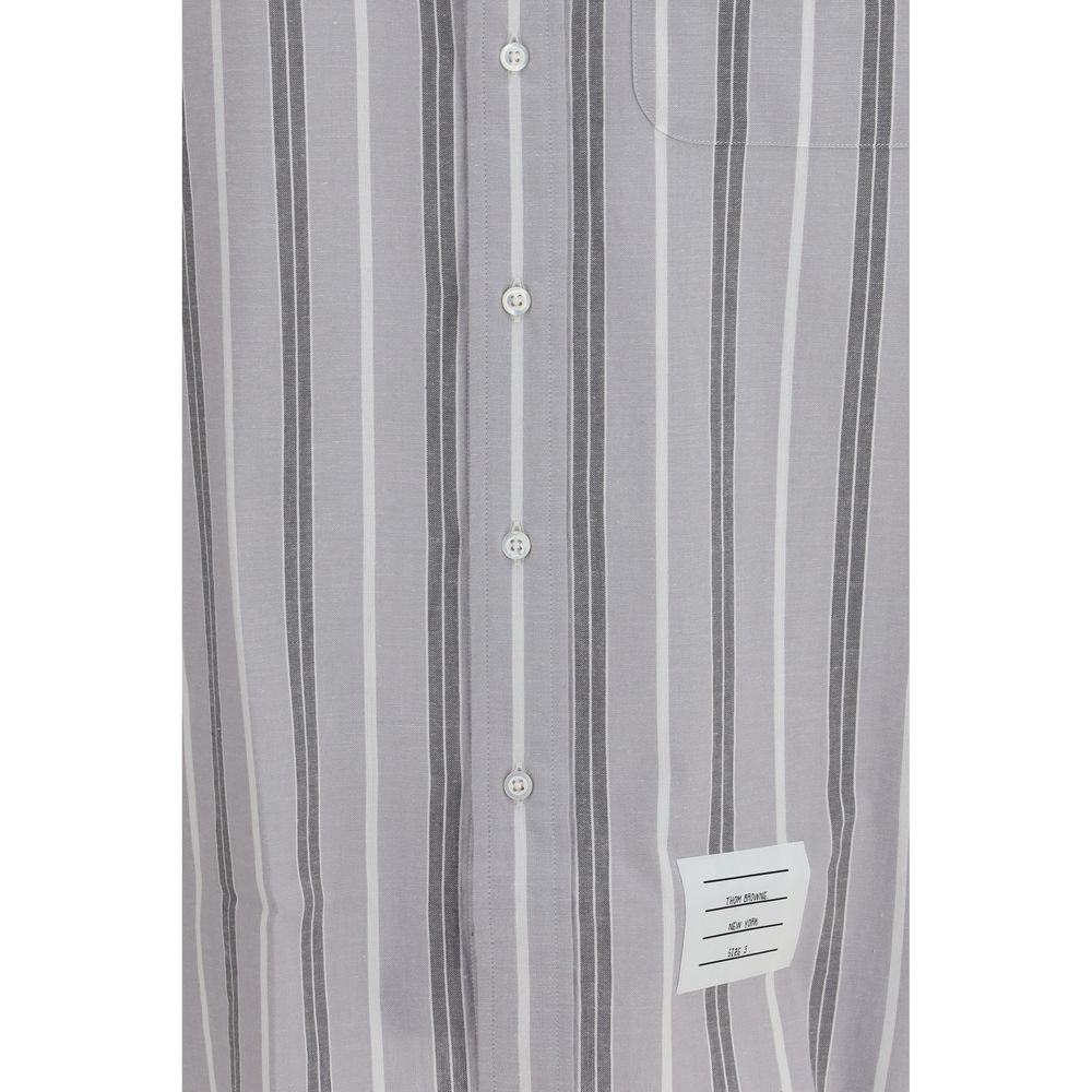 Camicia fantasia in cotone grigio Thom Browne