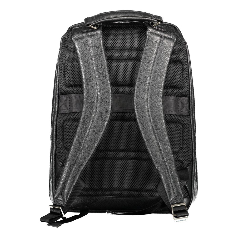 Piquadro Sac à dos en cuir noir pour homme