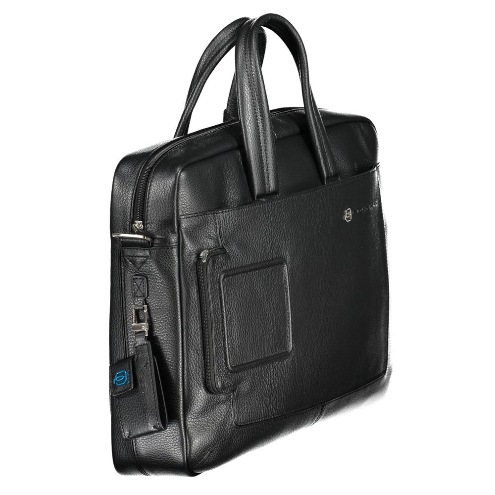 Serviette homme Piquadro en cuir Nero