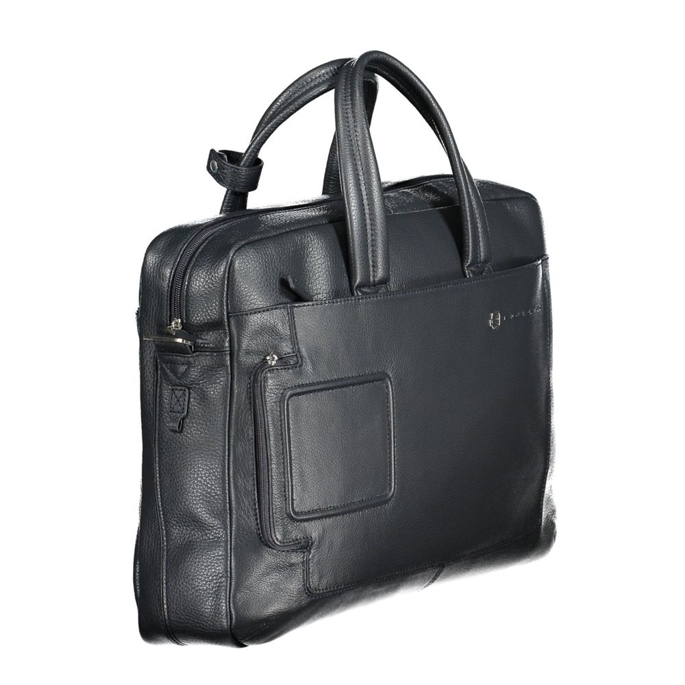 Porte-documents en cuir bleu Piquadro pour homme