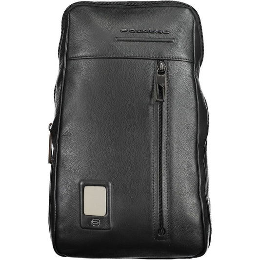 Piquadro Borsa a Spalla da Uomo in Pelle Nero