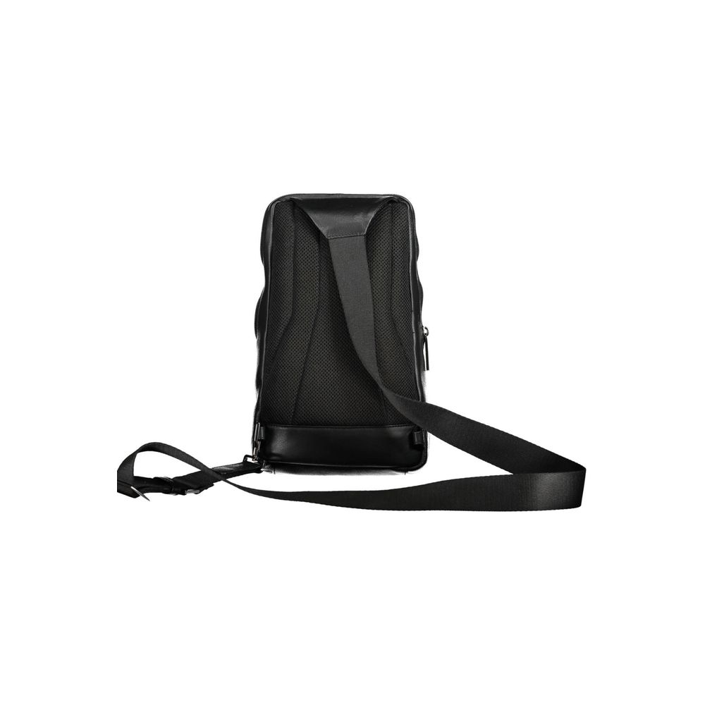 Sac bandoulière homme Piquadro en cuir noir
