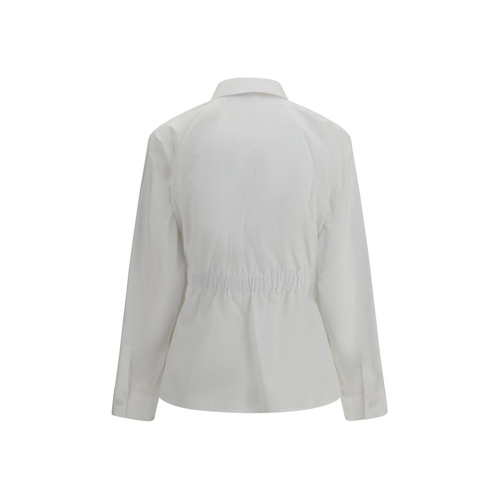 Max Mara Weißes Baumwoll-Kleidhemd