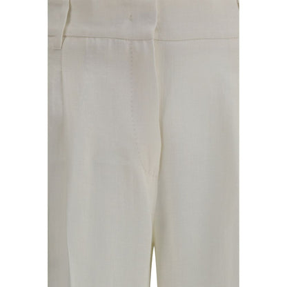 Max Mara White Linen Casual Pants