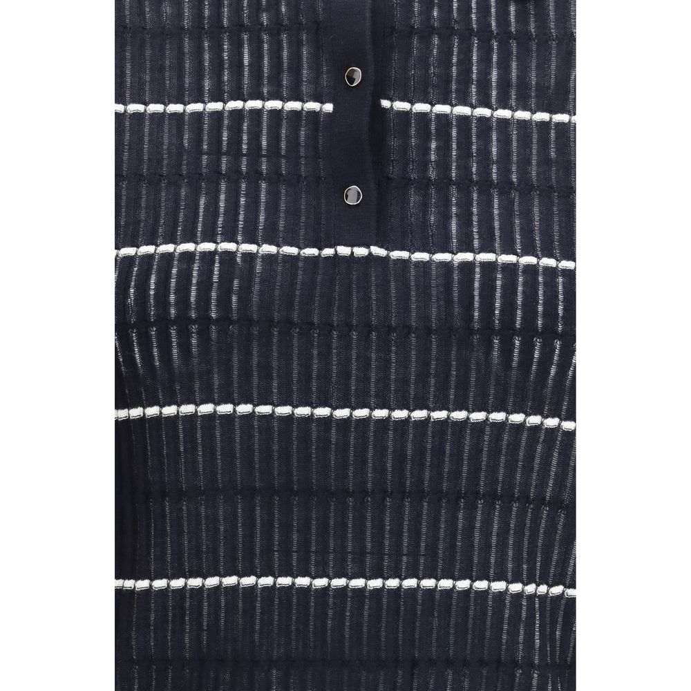 Max Mara Blauw Zijden Poloshirt