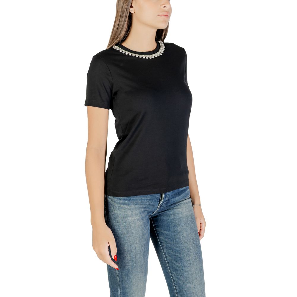 T-shirt en coton noir uniquement