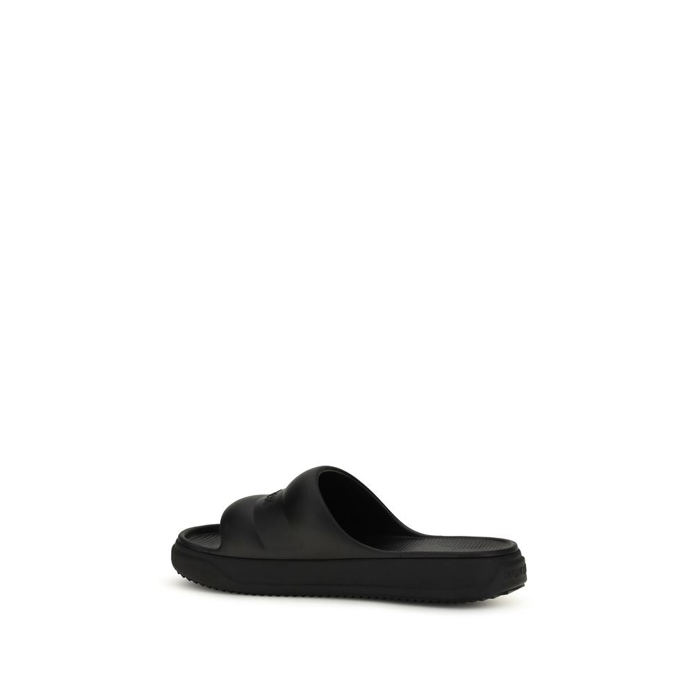 Moncler Black Rubber Flat Sandals