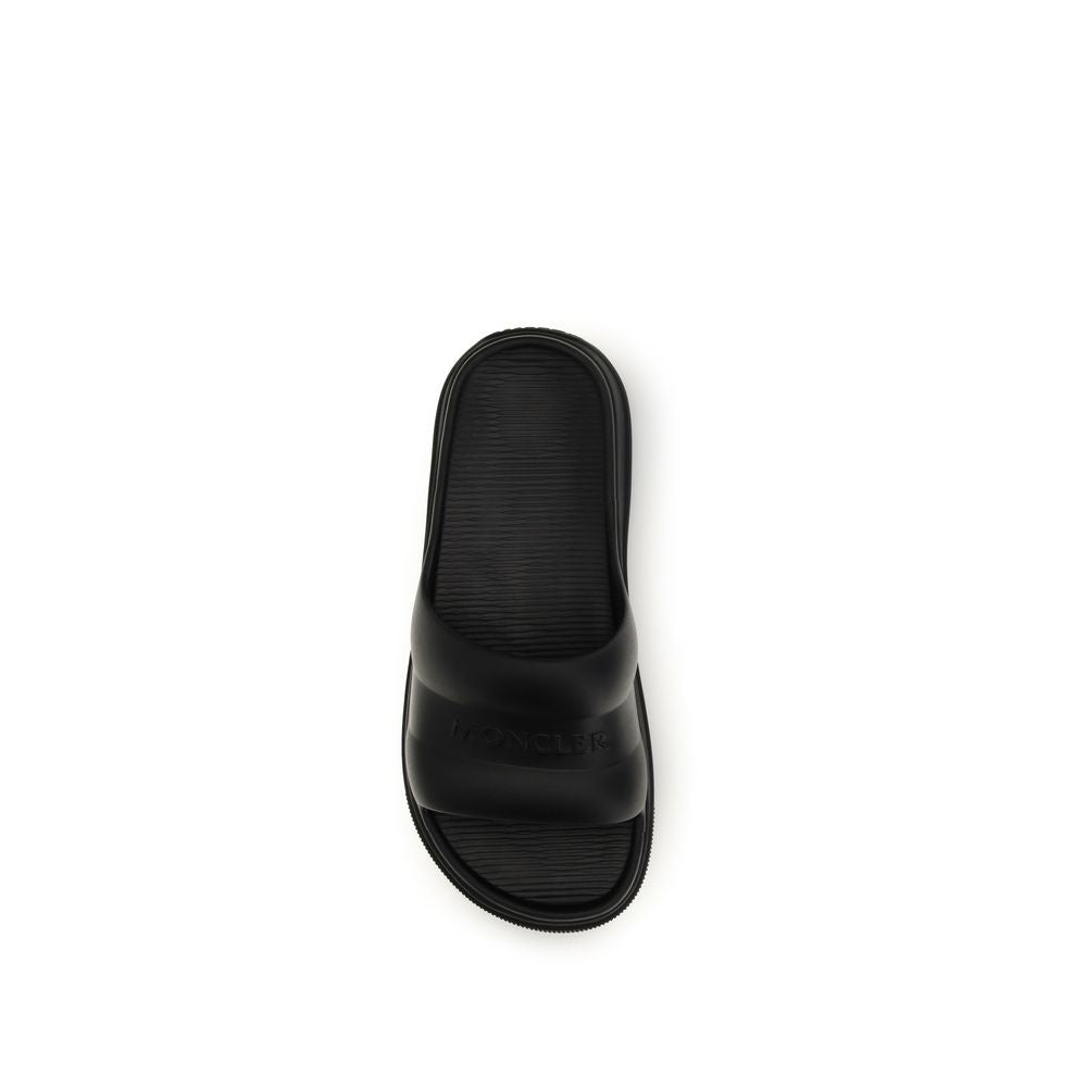 Moncler Black Rubber Flat Sandals